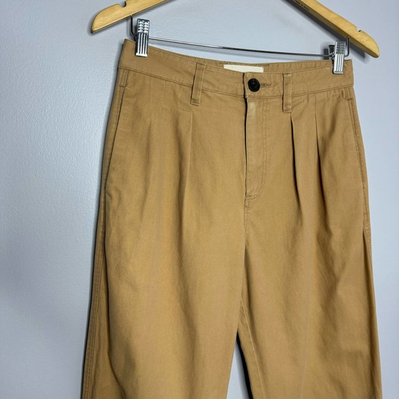 MARA HOFFMAN Monte Plated Front Pants Khaki High Rise - Picture 3 of 9